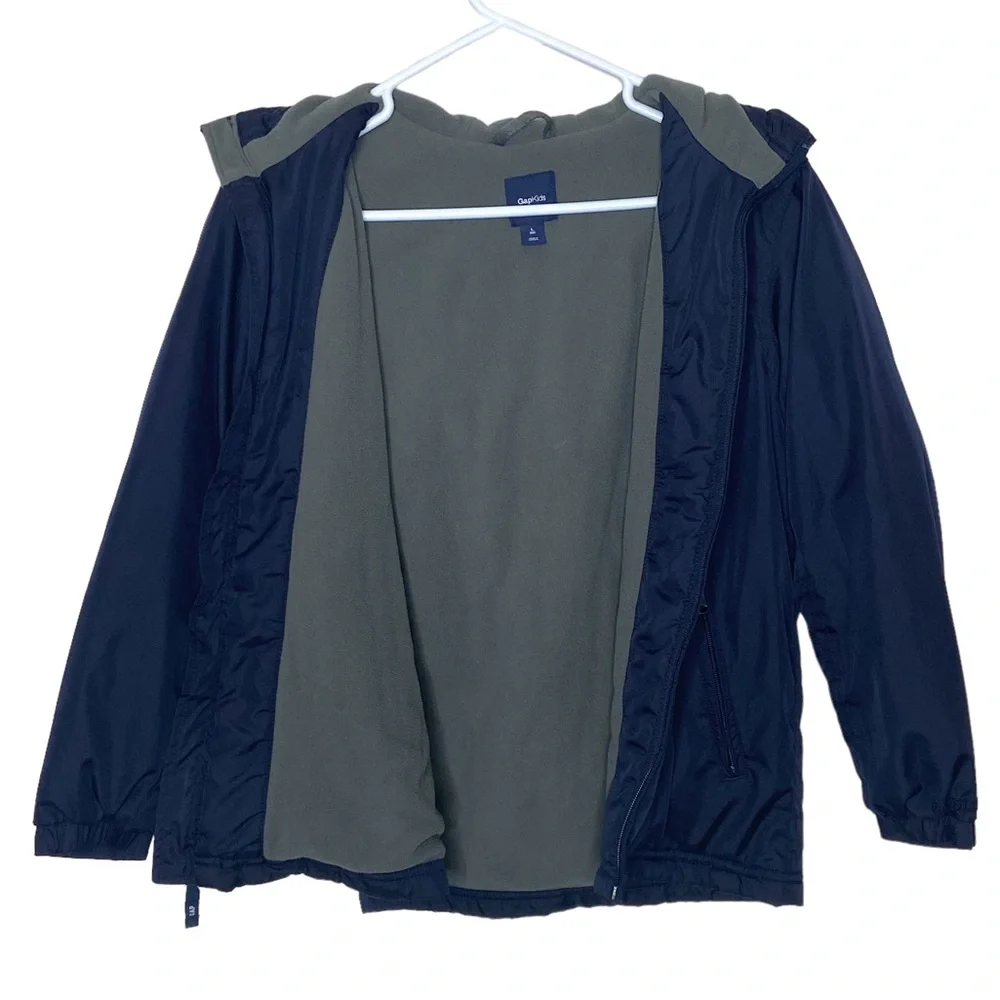 GAP KIDS HOODED FLEECE LINED WINDBREAKER JACKET COAT